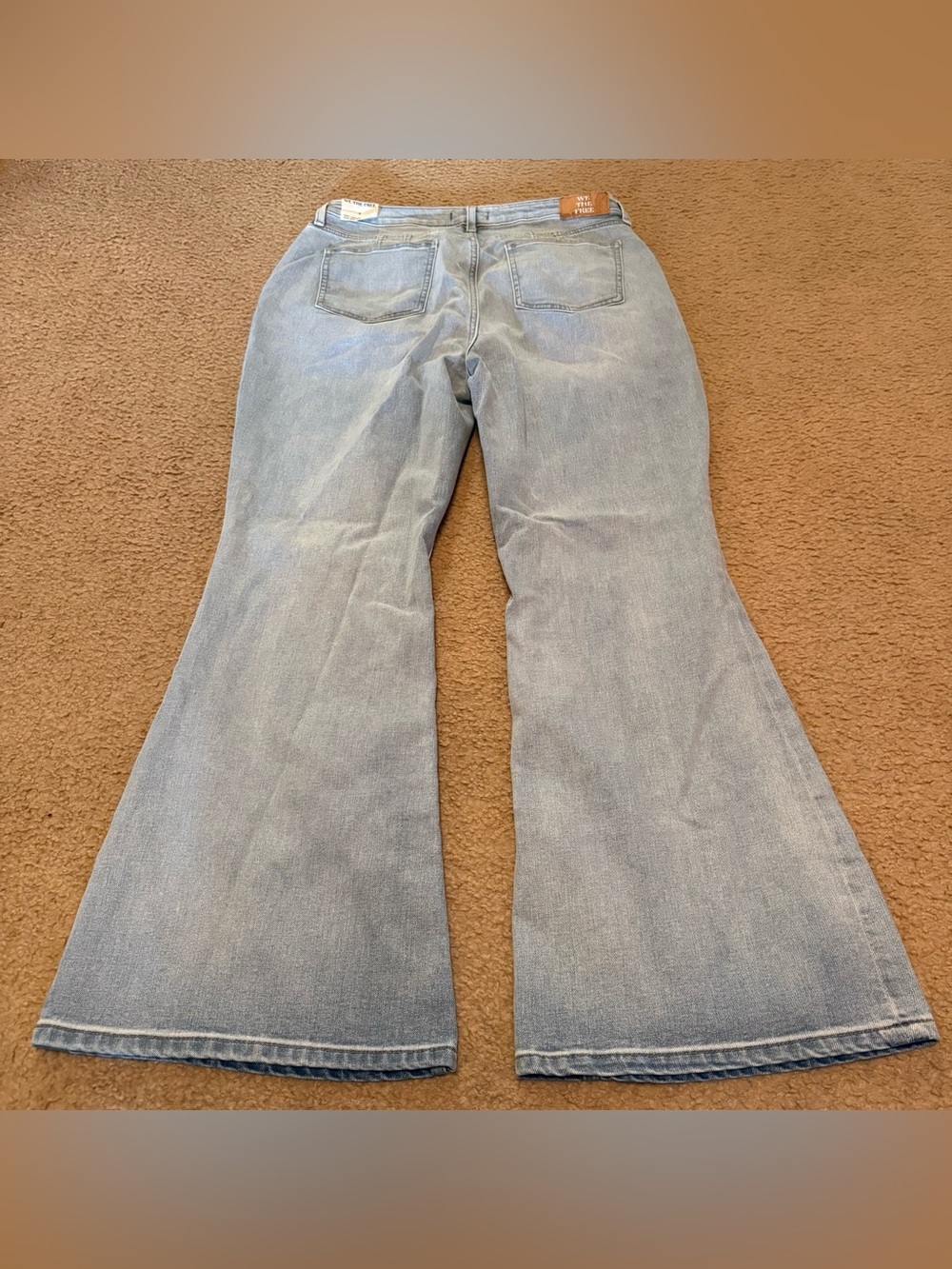 Free People Light Wash High Rise Flare Jeans - Picture 3 of 4